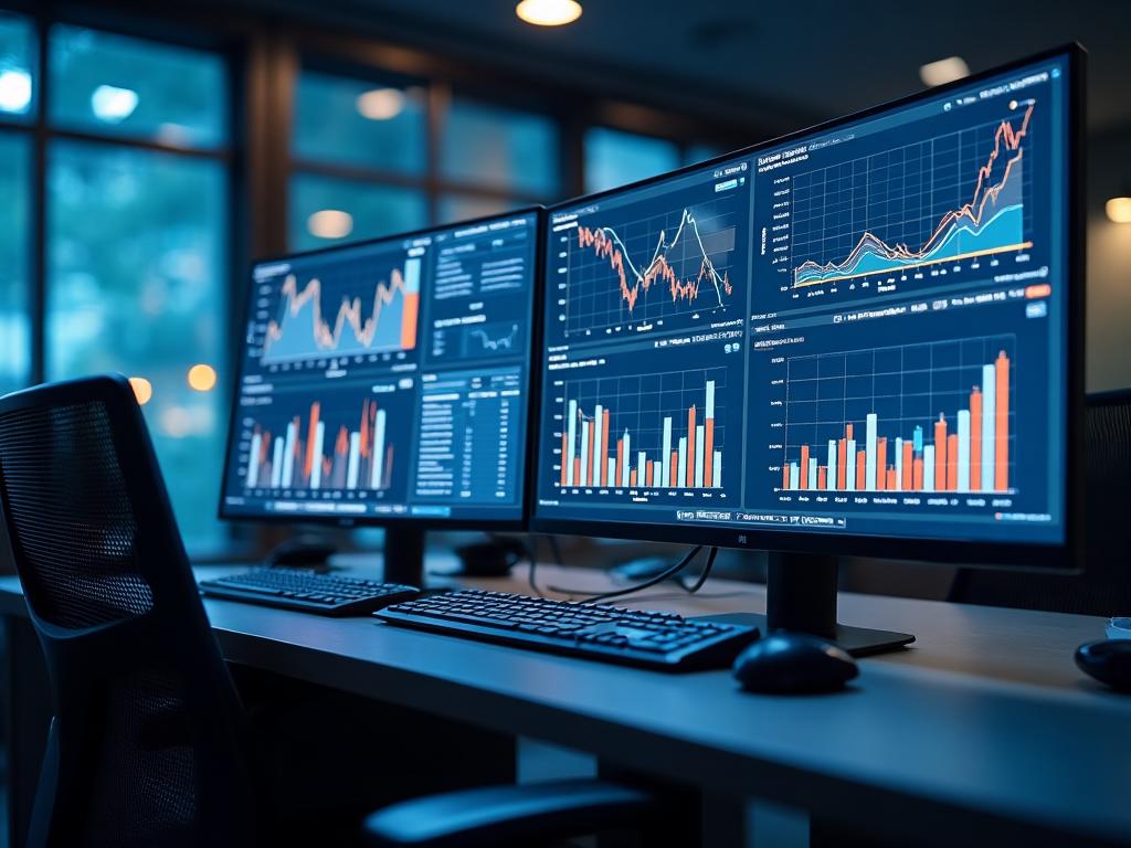 Modern AI dashboard showing real estate analytics and property data visualization